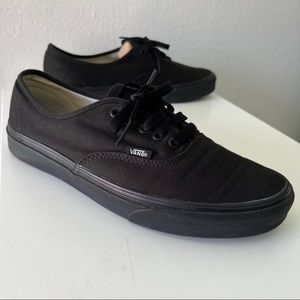 Vans Off The Wall Shoes All Black Lace Up Low Top Size M 10